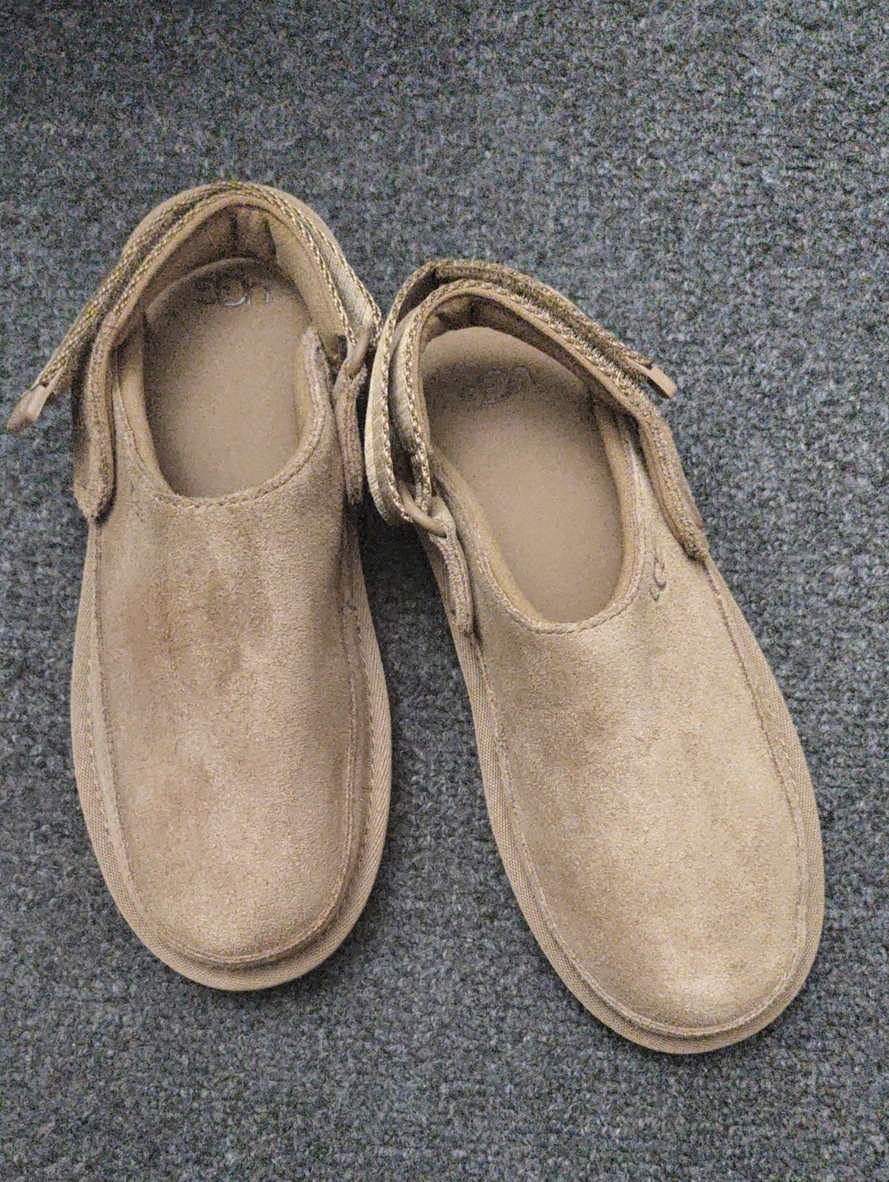 UGG Kids Suede Slip-On Shoes in Sand Brown